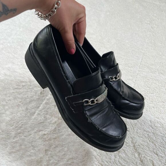 Vintage 90s Esprit Chunky Heeled Loafers - Picture 2 of 6